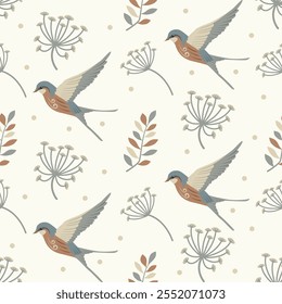 swallow pattern flat design amidst the autumn