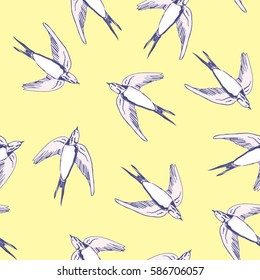 swallow pattern, vector, illustration