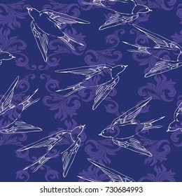swallow pattern, vector, illustration