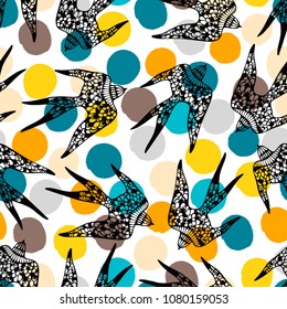 Swallow seamless pattern.