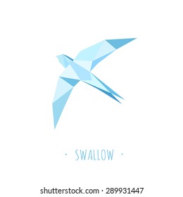 Swallow stylized triangle polygonal model
