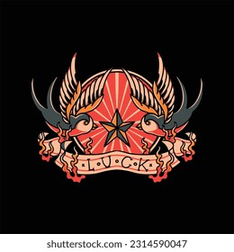 swallow tattoo illustration vector design