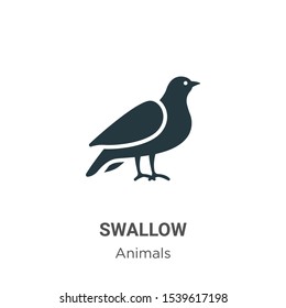 Swallow vector icon on white background. Flat vector swallow icon symbol sign from modern animals collection for mobile concept and web apps design.