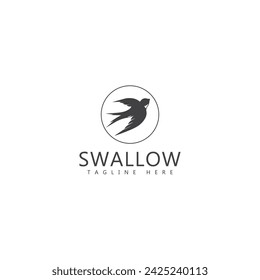 swallow vector logo with a circle background