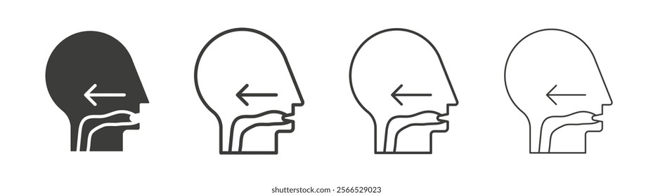 Swallowing reflex icon collection for website design, app, UI design.