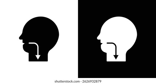 Conceito de ícone reflexo de deglutição, ilustração vetorial