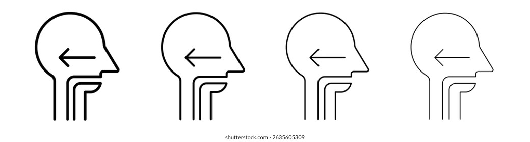Ícone de reflexo de deglutição Sinal de ilustração plana