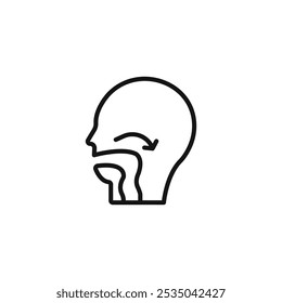 Swallowing reflex icon Isolated flat vector in outline