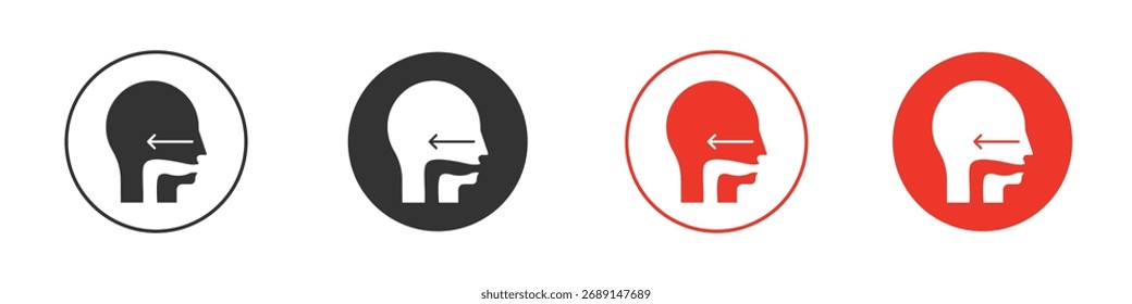Icono de reflejo de deglución Logos. Plantilla de diseño de icono de Vector plano
