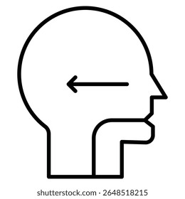 Ícone de reflexo de deglutição Contorno isolado logotipo marca