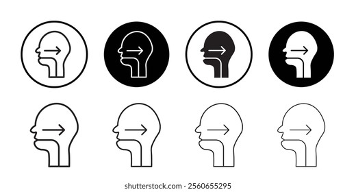 Swallowing reflex icon Outline vector for web ui