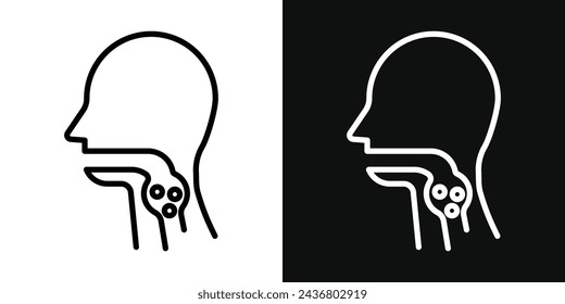 Swallowing Reflex Icon Set. Vector Illustration