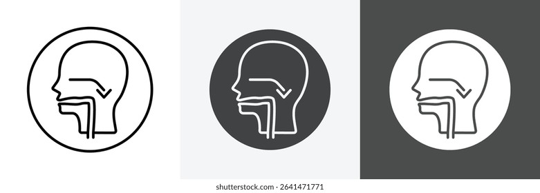 Swallowing reflex icon set vector art