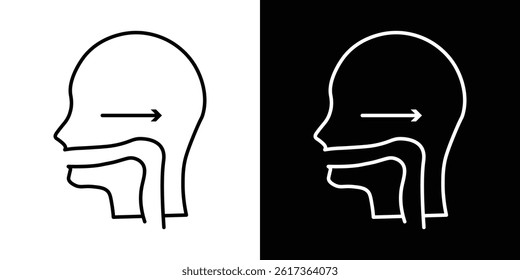 Swallowing reflex icon. vector illustration, pictogram isolated. editable