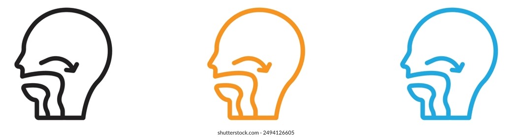 Colección de conjunto de logotipo de Vector de ícono de reflejo de deglución para App de Web ui