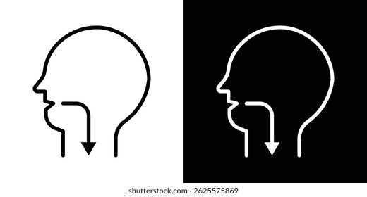 Swallowing reflex icon vector for web and mobile app. Symbol isolated.