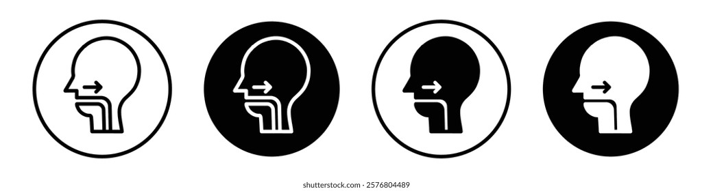 Swallowing reflex icons vector pack for web designs