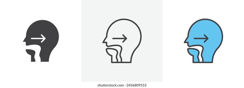 Swallowing Reflex Isolated Line Icon Style Design. Simple Vector Illustration