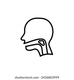 Schluckreflex Vector Line Icon Illustration.