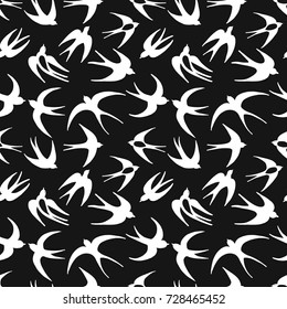 Swallows, seamless pattern for your design
