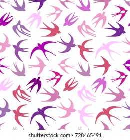 Swallows, seamless pattern for your design