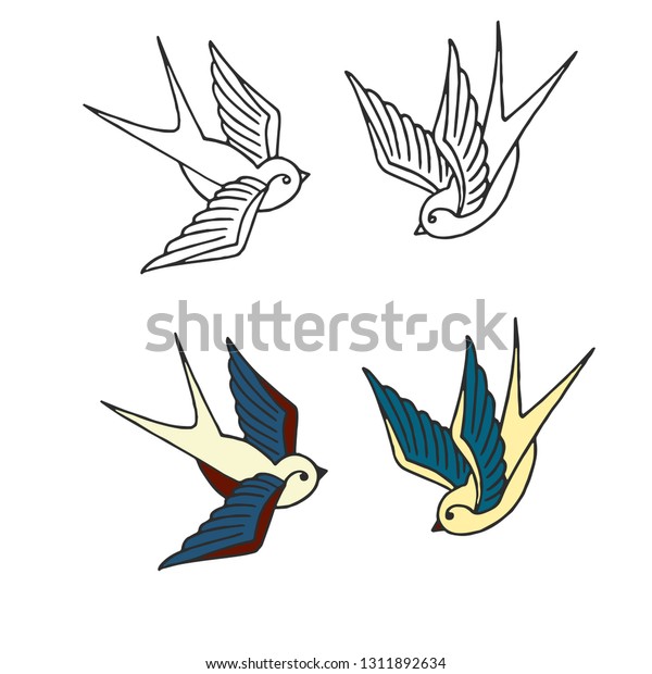 Swallows Vector Stock Vector (Royalty Free) 1311892634