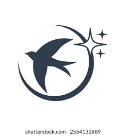 Swallowtail bird logo icon design template