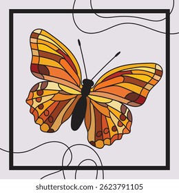 Swallowtail butterfly vector illustration with white background suitable for fabric, book cover, logo, etc.