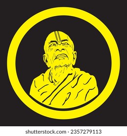 Swami Prabhupada Vector Design ISKCON Temple