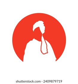 Swami Vivekananda face vector illustration icon.