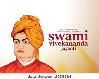 Swami Vivekananda Jayanti National Youth Day Stock Vector (Royalty Free ...