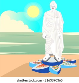 Swami Vivekananda  statue Vector Illustration.