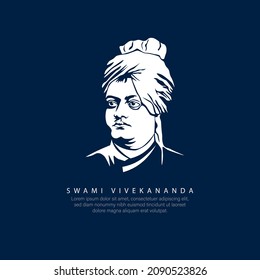 Swami Vivekananda vector illustration. vector