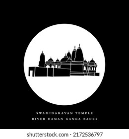 Swaminarayan temple in Daman vector icon. Swaminarayan is a Hindu Lord.