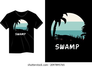 Swamp alligator vintage t shirt design