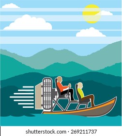 Swamp Boat ride AirBoat svg