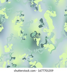 Swamp camouflage of various shades of blue and green colors. It is a colorful seamless pattern that can be used as a camo print for clothing and background and backdrop or computer wallpaper