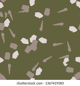 Swamp camouflage of various shades of green, brown and beige colors. It is a colorful seamless pattern that can be used as a camo print for clothing and background and backdrop or computer wallpaper