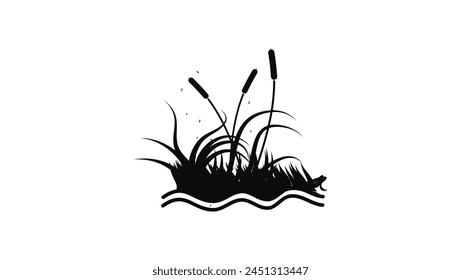 swamp emblem, black isolated silhouette