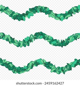 Swamp Foliage Nature Vector Transparent Background Brochure. Realistic Leaf Branch. Lime Greens Blur Template. Leaves Abstract Pattern.
