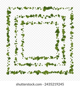 Swamp Greens Motion Vector Transparent Background Illustration. Abstract Foliage Border. Green Leaf Tree Template. Leaves Tea Backdrop.