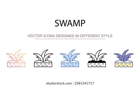 Swamp icon design with white background stock illustration