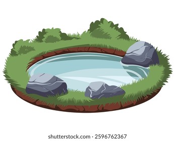 Swamp landscape icon isolated vector illustration on white background