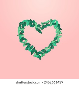 Swamp Leaf Nature Vector Pink Background Wallpaper. Transparent Foliage Background. Lime Leaves Ecology Poster. Greens Flying Design.
