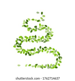 Swamp Leaf Spring Vector Illustration. Nature Leaves Template. Green Greens Wind Plant. Foliage Fly Banner.