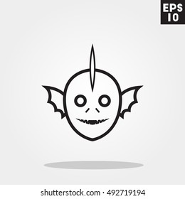 Swamp monster face halloween icon in trendy flat style isolated on grey background. Id card symbol for your design, logo, UI. Vector illustration, EPS10.