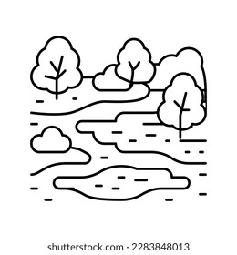 swamp nature line icon vector. swamp nature sign. isolated contour symbol black illustration
