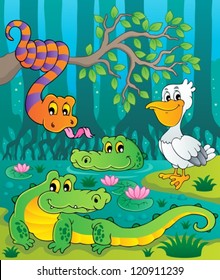 Swamp theme image 1 - vector illustration.