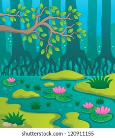 Swamp theme image 2 - vector illustration.