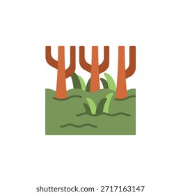 Sumpfvektorsymbol. Abenteuer Symbol flachen Stil. perfekte Verwendung für Logo, Präsentation, Website und mehr. moderne Icon Design Farbstil